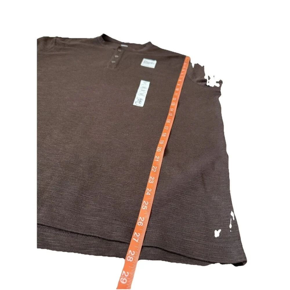 Sonoma Goods For Life Top Size XXL Brown Long Sleeve Textured Henley Tee Men's